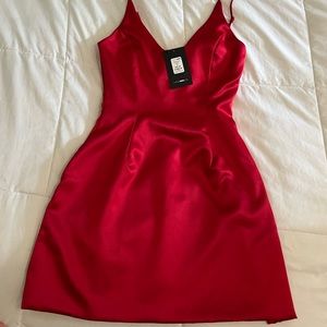 COPY - Red Satin Mini Dress with Pockets NWT